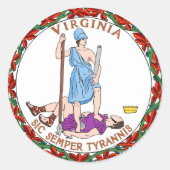 バージニア州旗統一された印アメリカ国 ラウンドシール (正面)