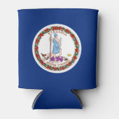 バージニア州旗、アメリカ州旗 缶クーラー (正面)