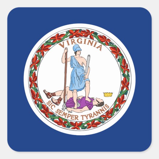 バージニア州旗 スクエアシール (正面)