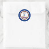 バージニア州旗 ラウンドシール (バッグ)