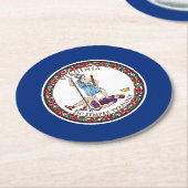 バージニア州旗 ラウンドペーパーコースター (アングル)