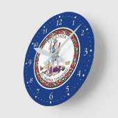 バージニア州旗 ラウンド壁時計 (傾斜)