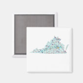 バージニア州間地図マグネット マグネット (正面/裏面)