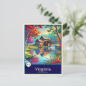 バージニア州 | アニメスタイルセルシェードハガキ ポストカード (スタンド正面)