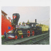 バージニア州&トラック22蒸気機関車 フリースブランケット (正面(横))