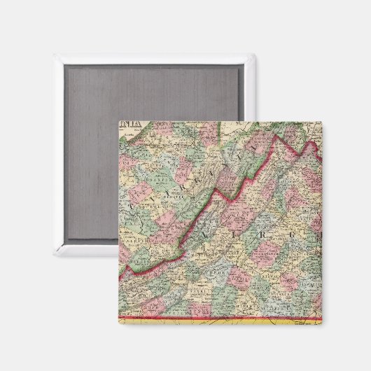 バージニア州,バージニア州の地図(by Mitchell) マグネット (正面/裏面)