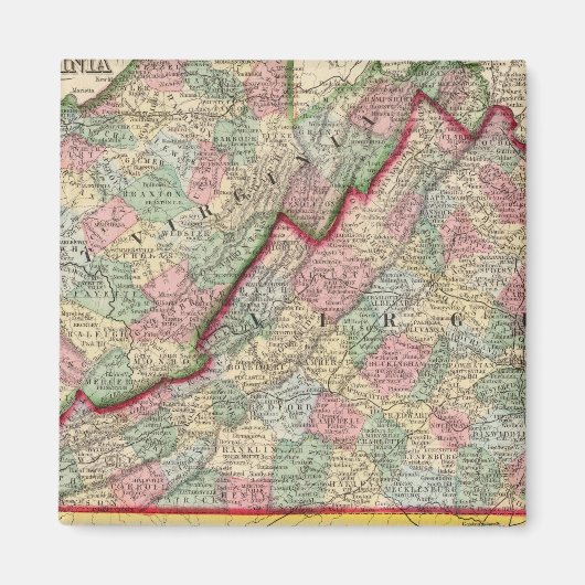 バージニア州,バージニア州の地図(by Mitchell) マグネット (正面)