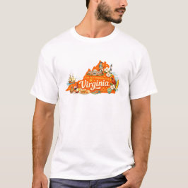 バージニア州 ヴィンテージ マップ アート Tシャツ