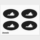 バージニア州（白と黒） 楕円形シール (シート)