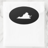 バージニア州（白と黒） 楕円形シール (バッグ)