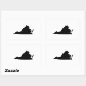 バージニア州（白黒） 長方形シール (シート)