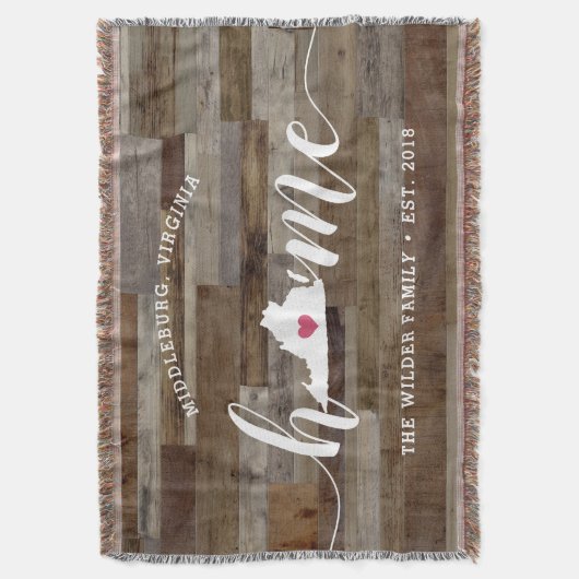 バージニア州 自宅 おしゃれ 木目調 スローブランケット (正面縦)