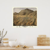 バージニア州，nvパノラママップ – 1875 ポスター (キッチン)