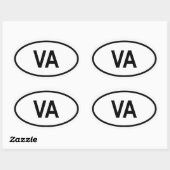 バージニア州「VA」 楕円形シール (シート)