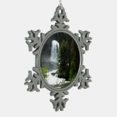 バージニア滝アットグレイシャナショナルパーク スノーフレークピューターオーナメント (左)