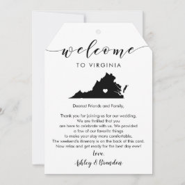 バージニア結婚州の歓迎ラベル、手紙、旅程
