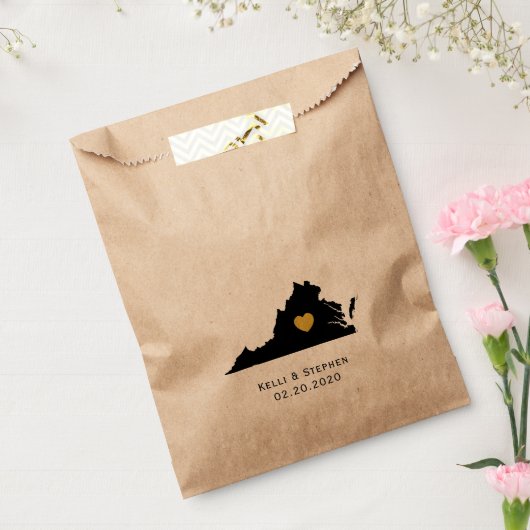 バージニア結婚式の引き出物トリートサックス、抱き枕 フェイバーバッグ (封をした状態)