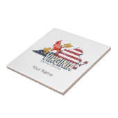 バージニア統一された州レトロ州マップヴィンテージUSA タイル (側面)