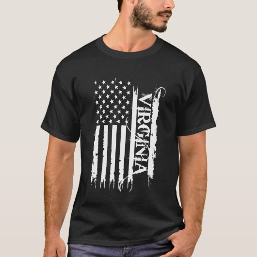 バージニア統一された州動揺して(米国旗あり) Tシャツ (正面)