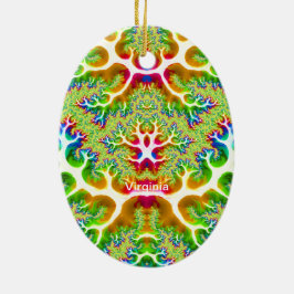 バージニア～イースター卵～色数々のフラクタル～ セラミックオーナメント