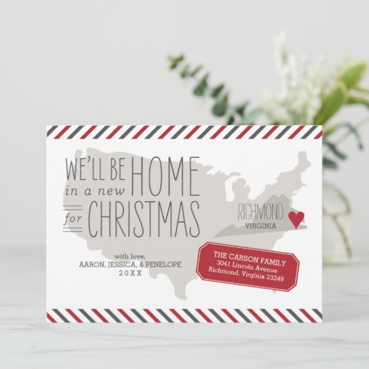 バージニア・クリスマス引っ越しのお知らせの祝日 シーズンカード (スタンド正面)