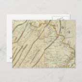 バージニア、ニュージャージー、ペンシルベニアの最も人口の多い地域の地図 ポストカード (正面/裏面)