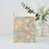 バージニア、メリーランド、デラウェアの地図 ポストカード (スタンド正面)