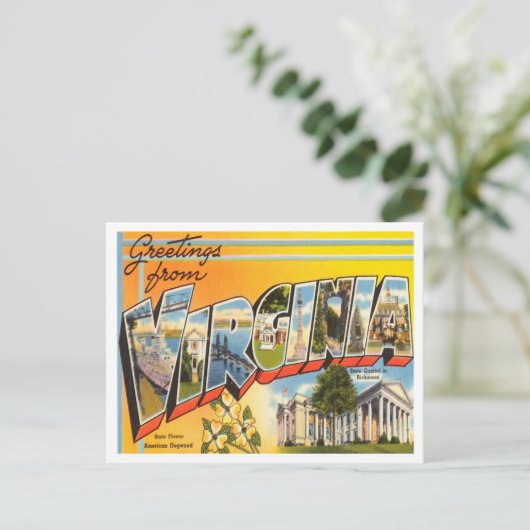 バージニア・ヴィンテージ・トラベルからの挨拶 ポストカード (スタンド正面)