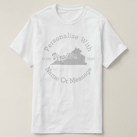 バージニアTパーソナライズされたシャツ州 Tシャツ (デザイン正面)