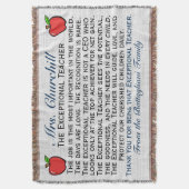 バージョン3例外的な先生ありがとうスロー スローブランケット (正面縦)