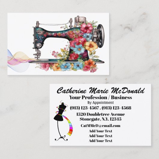 バージョン5裁縫 名刺 (正面/裏面)