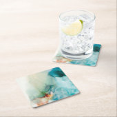 バージョン – 青い水色 スクエアペーパーコースター (インサイチュ)