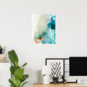 バージョン – 青い水色 ポスター (ホームオフィス)