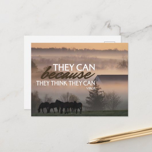 バージル感動的引用文"彼らはできる" ポストカード (正面/裏面インサイチュ)