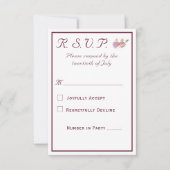 バージンロードの二つのハート カトリック 結婚式 出欠カード (正面)