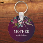 バージンロードの母のためのワインレッドの花のドレス キーホルダー (正面)