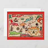 バージン諸島の地図のポストカード ポストカード (正面/裏面)