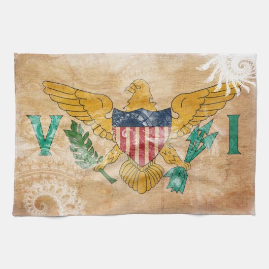 バージン諸島の旗 キッチンタオル (横)