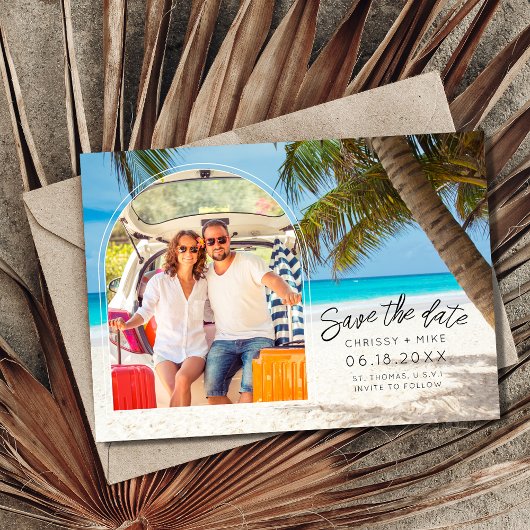 バージン諸島トロピカルビーチフォトウェディング セーブザデート