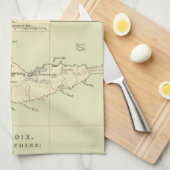 バージン諸島(1853年)のヴィンテージの地図 キッチンタオル (四つ折り)