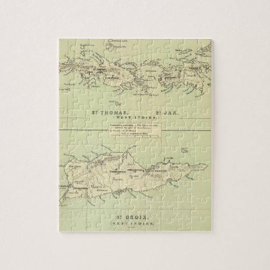 バージン諸島(1853年)のヴィンテージの地図 ジグソーパズル (縦)