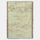 バージン諸島(1853年)のヴィンテージの地図 スローブランケット (正面縦)