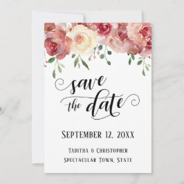 バージン+ブロッサムローズのカリグラフィーSave the Date セーブザデート