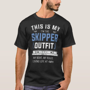 バージ・ボート・オーブ用カナルボート&ナローボート・スキッパー Tシャツ