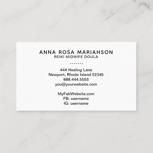 *~*バースィング助産師霊気ドゥラ誕生監督 名刺 (裏面)