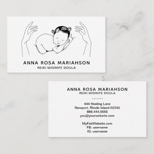 *~*バースィング助産師霊気ドゥラ誕生監督 名刺 (正面/裏面)