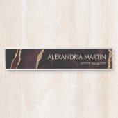 バースタイリッシュグンディモダン金ゴールドグリッター大理石 サインプレート (正面)