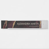 バースタイリッシュグンディモダン金ゴールドグリッター大理石 サインプレート (正面)