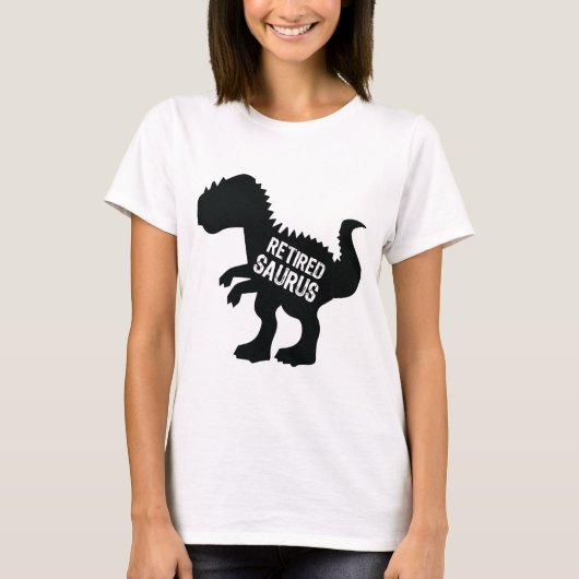 バースディおもしろいア退職したーパーティー用恐竜ホワイト Tシャツ (正面)