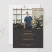 バースディシンプルスタイリッシュスクエレガントの写真 招待状 (裏面)